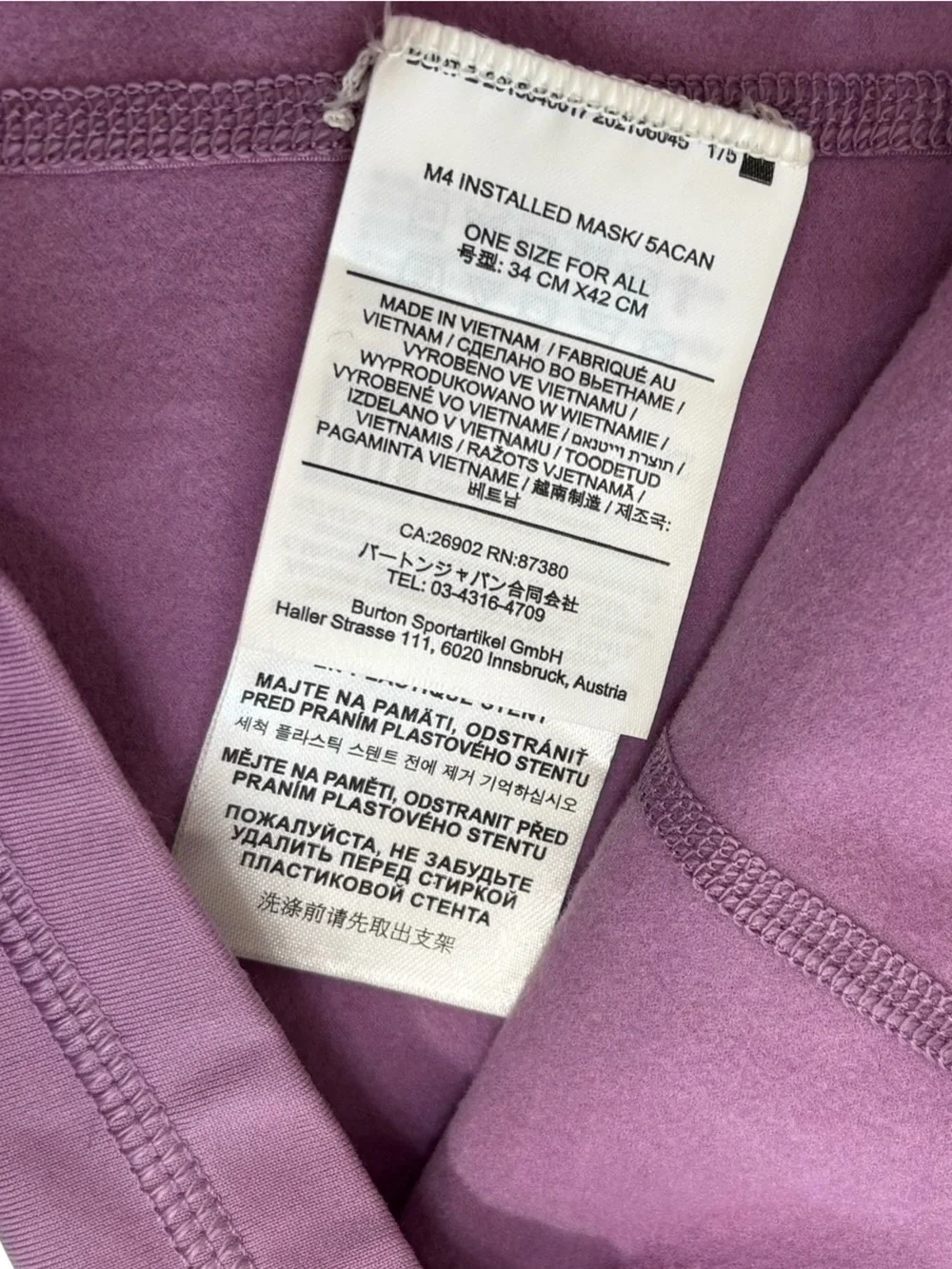 Anon MFI Paneled Neck Warmer Lilac Purple One Size
